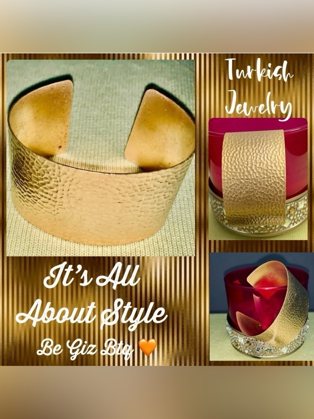 🆕Turkish Jewelry Bracelet In Gold Bath Over Durable Metal
